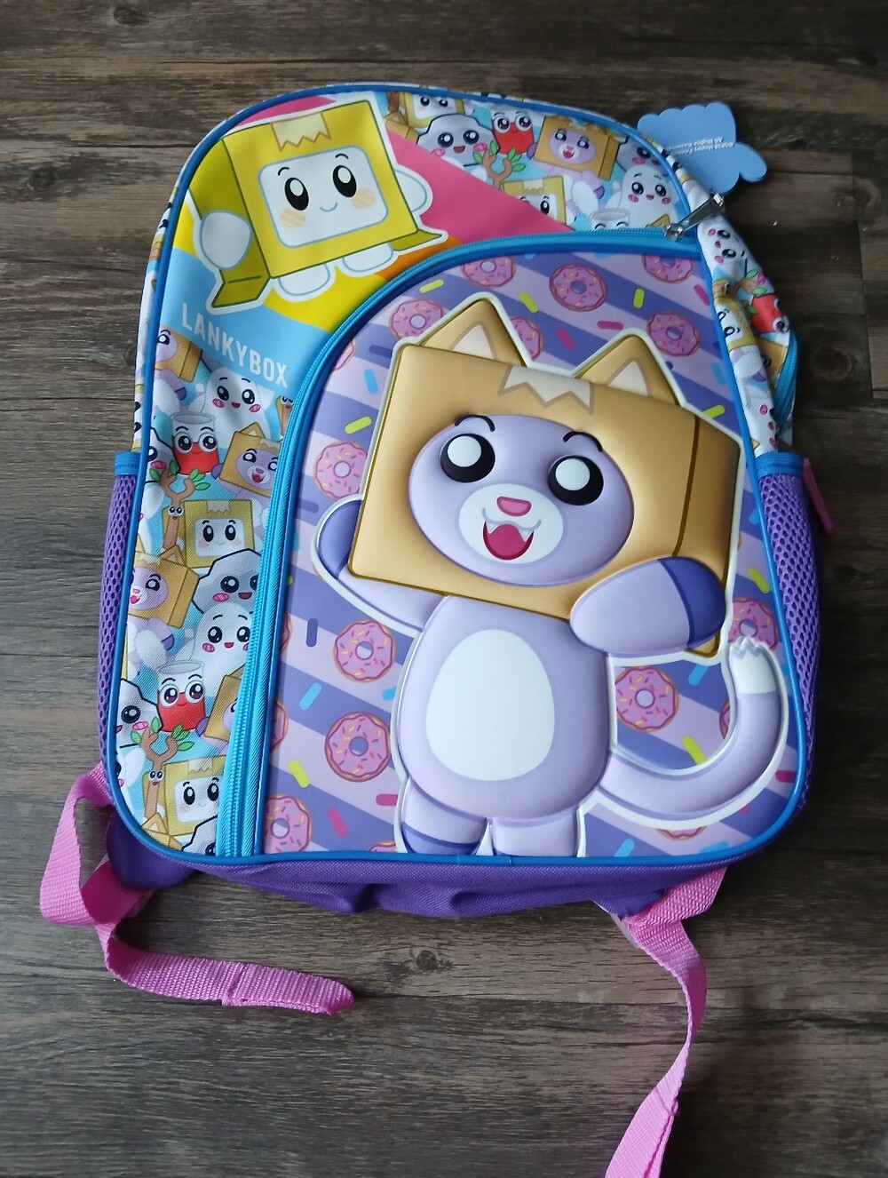 Bioworld Colorful Cartoon Character Backpack with Blue Trim